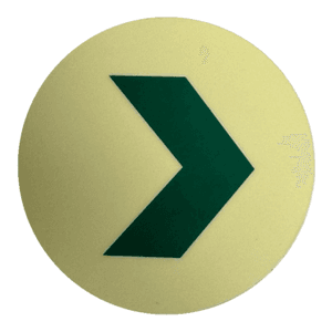 Hovedbilde Etterlysende sirkel med Pil &oslash;50 mm i vinyl med lim 